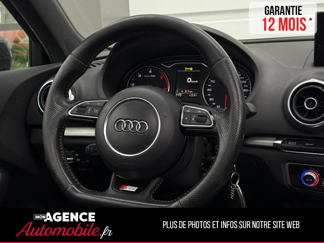 Audi A3 Sportback 2.0 TDI S-Tronic 150 Ch SLINE *TOIT OUVRANT*VOLANT MEPLAT*RADAR AV&AR*/ GARANTIE 12 MOIS