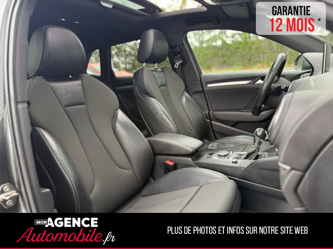 Audi A3 Sportback 2.0 TDI S-Tronic 150 Ch SLINE *TOIT OUVRANT*VOLANT MEPLAT*RADAR AV&AR*/ GARANTIE 12 MOIS