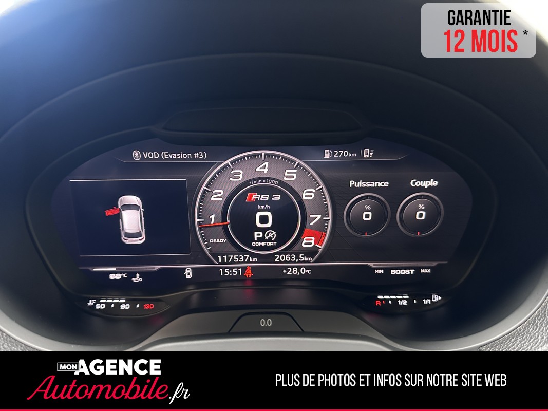 Audi RS3 SPORTBACK 2.5 TFSI 400 S Tronic 7 Quattro / Toit Ouvrant / B&O GARANTIE 12 MOIS