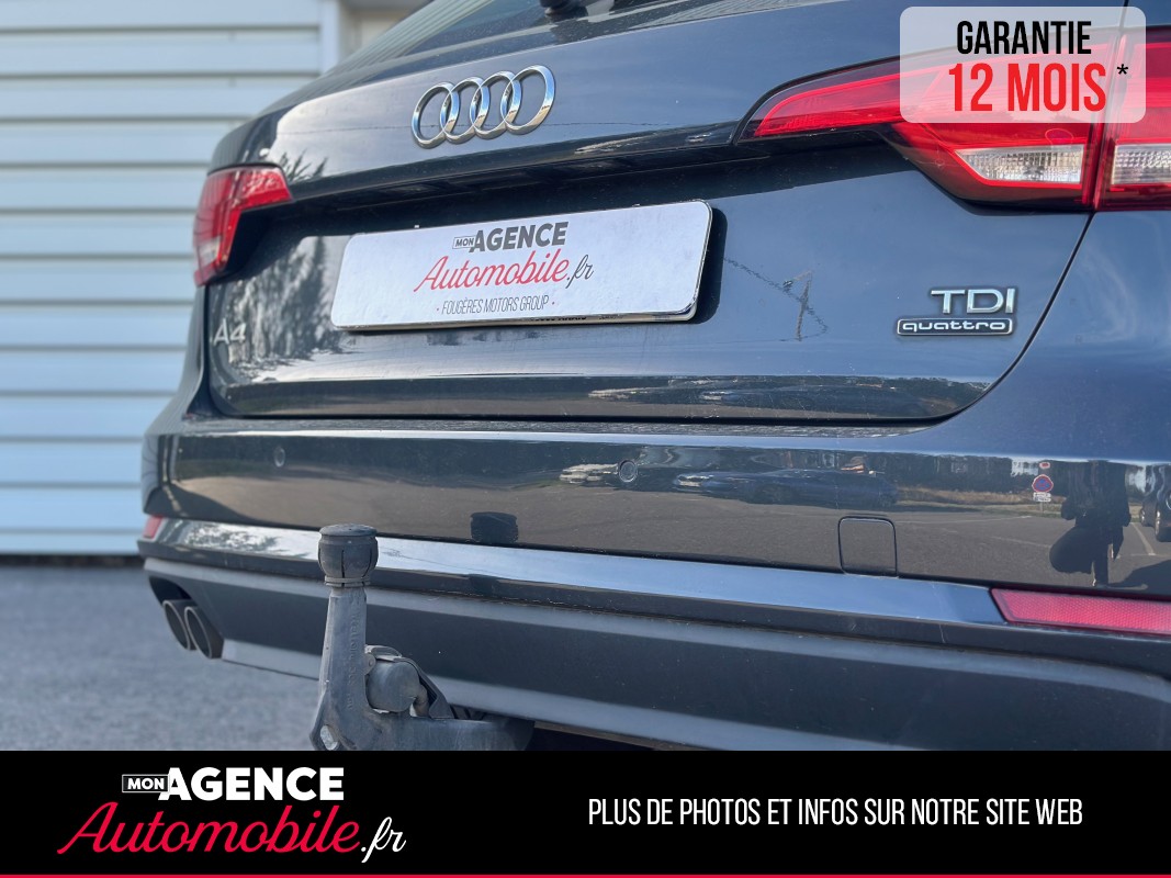 Audi A4 AVANT BUSINESS 2.0 TDI 190 Ch QUATTRO  S-Tronic *Sièges Cuir*Attelage Amovible*Hayon Elec / GARANTIE 12 MOIS
