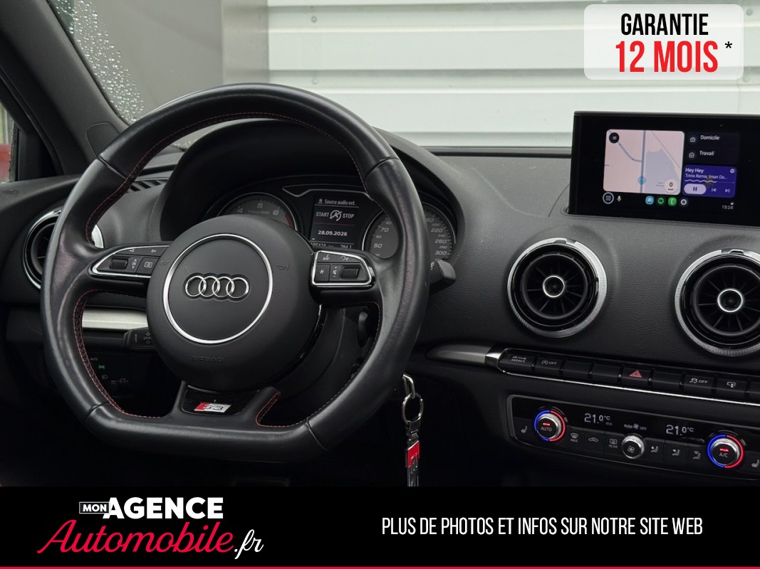 Audi S3 SPORTBACK 2.0 TFSI 300CH Boite Mécanique  QUATTRO *CARPLAY*TOIT OUVRANT*SIEGES CHAUFFANTS / GARANTIE 12 MOIS