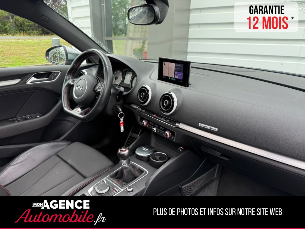 Audi S3 SPORTBACK 2.0 TFSI 300CH Boite Mécanique  QUATTRO *CARPLAY*TOIT OUVRANT*SIEGES CHAUFFANTS / GARANTIE 12 MOIS