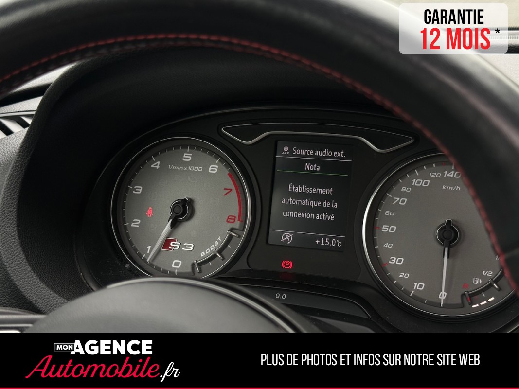 Audi S3 SPORTBACK 2.0 TFSI 300CH Boite Mécanique  QUATTRO *CARPLAY*TOIT OUVRANT*SIEGES CHAUFFANTS / GARANTIE 12 MOIS